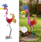 20'' Tall Metal Rooster Statue, Funny Rooster Sculpture Garden Decor, Metal Yard Art for Farmhouse, Lawn, Garden