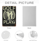 Vintage Metal Tin Sign Golf Just Play It Beginner Golfer 8x12 Inches Retro Wall Decor for Home,Garden,Patio,Office,Kitchen,Bedroom,Funny Quotes and Gothic Designs