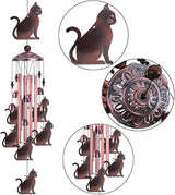 Garden Cat Wind Chimes Outdoor Indoor Decor - with 4 Tubes 6 Bells 7 Cats Wind Chime, Mobile Romantic Cat Wind Catcher, Cats Windchimes for Home, Mom Gifts, Balcony, Tree, Festival, Garden Decoration