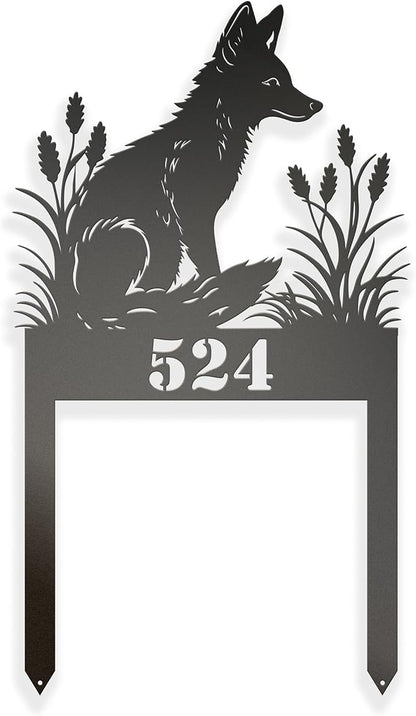 Whimsical Fox Metal Garden Stake Address Sign | Garden Decor | Animal Yard Art | Backyard Decor | Gift for Her | Nature Lover Gift | Address