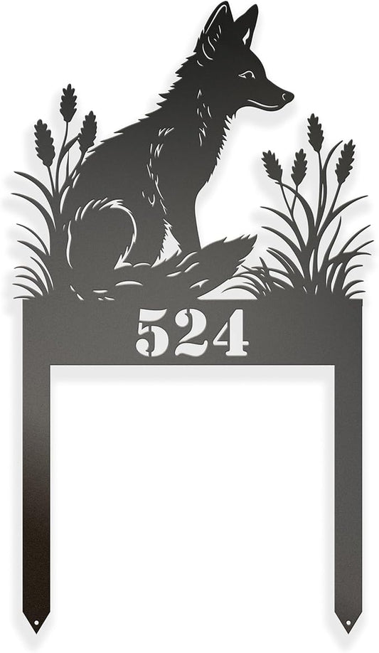 Whimsical Fox Metal Garden Stake Address Sign | Garden Decor | Animal Yard Art | Backyard Decor | Gift for Her | Nature Lover Gift | Address