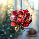 Peony Acrylic Suncatcher Home Decor Window Gift for Her Lover Gardening November Birth Flower Suncatchers Windows Indoor Hanging Decorations Outdoor