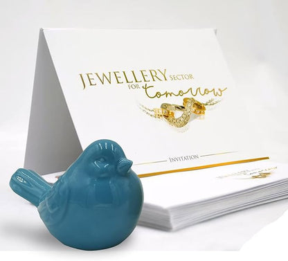 yhcdsea Decorative Chubby Bird Figure, Glazed Ceramic Cottage Animal Statue - Indoor/Outdoor Garden Decor Accent - Creative Gift (Blue)