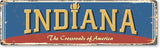 SmartSign 4 x 14 inch Indiana State Vintage Metal Sign “Crossroads Of America”, 40 mil Rustproof Aluminum with Clear Overcoat, Retro Wall Décor, Multicolor, Made in USA