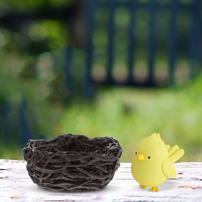 Miniature Fairy Garden Bird Nest: 10pcs Mini Resin Craft Bird Nest Landscape DIY Terrarium Bonsai Ornament