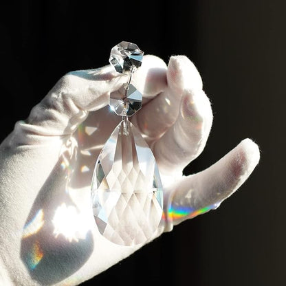 10pcs 63mm Teardrop Chandelier Crystals, Clear Crystal Chandelier Prisms Pendants Parts Beads, Hanging Decoration for Wedding Party