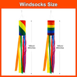 timecity 2PCS Rainbow Windsock Heavy Duty 40 Inches Garden Stripes Wind Socks Banner Flag Outdoor Hanging Decor for Wall Tree Front Patio Lawn Garden Decor