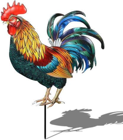Decorative Garden Stakes with Roosters Design,Ideal for Chicken Lovers for Yard Art, Outside, Patio, Outdoor Decor, Garden Decorations, Lawn Ornaments