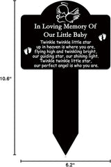 Roowest Cemetery Grave Decorations Acrylic Memorial Stakes Grave Stake Markers Sympathy Garden Plaque Waterproof Remembrance Sympathy Gift for Cemetery Graveside Outdoors Yard(Baby)