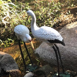 Garden Elegance White Crane Garden Statue, 18.11-Inch Resin Bird Sculpture, Long-Legged Decorative Ornament for Outdoor Pond, Yard and Lawn