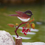 Wrought Iron Bird Decoration Metal Iron Art Animal Bird Hanging Ornaments Cute Bird Art Iron Sculpture Creative Outdoor Silhouettes Garden Crafts for Garden (red)