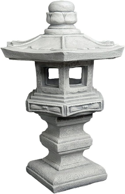 Garden Concrete Pagoda Oriental Latern Figurine Japanese Stone Pagoda Zen Garden Decoration Asian Outdoor Decor Gray