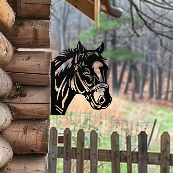 WADORN Farm Horse Silhouette Yard Outdoor Decor, Horse Statues Garden Signs Horse Outdoor Lawn Yard Decoration Animals Ornaments for Fences Horse Signs for Farmhouse Garden Lawn Patio Pathway