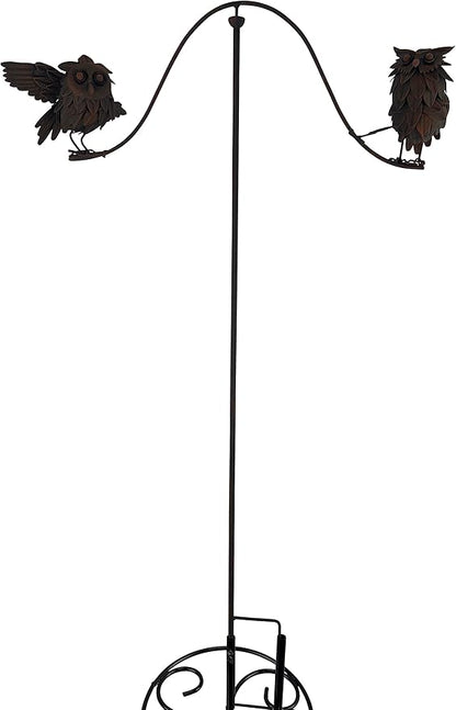 Red Carpet Studios Garden Stake Decorative Metal Balancing Buddies Yard Art, 45" Tall, Rustic Owls on a Branch