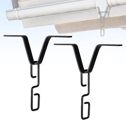 2 PCS Rain Chain Gutters Adapter Clip - V Shaped Hook Hanger Garden Rain Catcher System, Water Diverter Accessories (2 PCS, Black)
