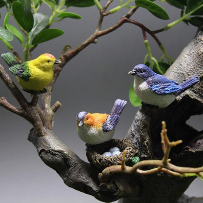 MAOMIA Miniature Bird Decorative Figurines 3 Pcs Mini Bird Figures Animal Model Toys Fairy Garden Decoration Plant Flower Pots Ornaments
