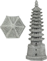 Set of 2 Pagoda Garden Miniature Sculptures - Zen Tower Decor Statues for Indoor and Outdoor Fairy Gardens - Asian Figurines for Chinese Outdoor Pagoda Decor for Home and Garden Enthusiasts