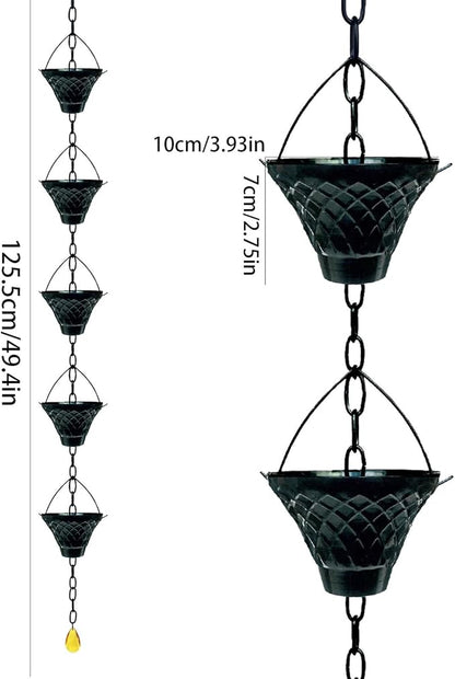 Functional Gardens Decoration Rain Chain Antique Styles Outdoor for Effective Gardens Drainage Decoration