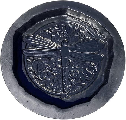 AUTUMN Made in USA Dragonfly Round Stepping Stone Mold, Concrete Cement Mold, Stepping Stones for Garden Walkway, DIY Walkway Stepping Stones, Round Statue for Garden, Round Garden Decor Mold