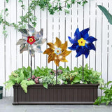 Sparkly Reflective Pinwheels with Stakes, Wind Spinners Outdoor Bird Scare Devices, Foil Pin Wheel Holographic Whirl Windmill for Yard Garden Decor Garden Wind Spinner 6 Packs - Blue