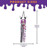 Kendane Halloween Decorations Outdoor and Indoor,Scary Halloween Animatronics Clown,Hanging Clown with Light-Up Eyes and Creepy Sound,Party Decorations for Yard Lawn,Haunted House Decor