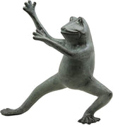 Ebros Gift Verdi Green Aluminum Metal Whimsical Tai Chi Kung Fu Frog Garden Statue Zen Feng Shui Martial Arts Frogs Home Garden Patio Pool Decorative Sculpture (Horse Stance)