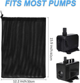 Pond Pump Filter Bag, 12.2"x 15.9" 2 Pack Drawstring Pond Mesh Pump Barrier Bags for Pool Biofilters Aquarium Filtration, Protection Cover from Needles Leaves Hair for Outdoor Fountain