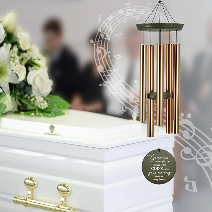 Personalized Wind Chimes, 36inch Memorial Wind Chime, Loving Memory Gifts, Custom Name Cross Wind Chime for Loss of Loved Dad/Mom, Jesus Gods Outside Decor Clearance (Produced in USA)
