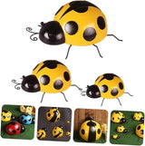 LIOOBO 3pcs Garden Ladybug Decorations Iron Ladybug Ornament Simulated Decors for Room Decor