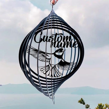 Personalized Goldfinch Metal Wind Spinner, Custom Hanging Decoration for Outdoor Spaces, Kinetic Bird Art, Nature Gift (Goldfinch Garden Wind Spinner)