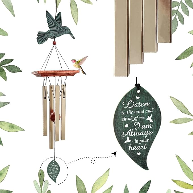 ASTARIN Personalized Wind Chimes Outdoor Deep Tone,Customized Memorial Wind Chimes Large, Large Deep Tone Wind Chimes Outdoor for Garden Hanging Décor,Sympathy Gifts