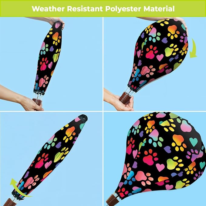 Briarwood Lane Rainbow Pawprints Welcome Hot Air Balloon Spinner