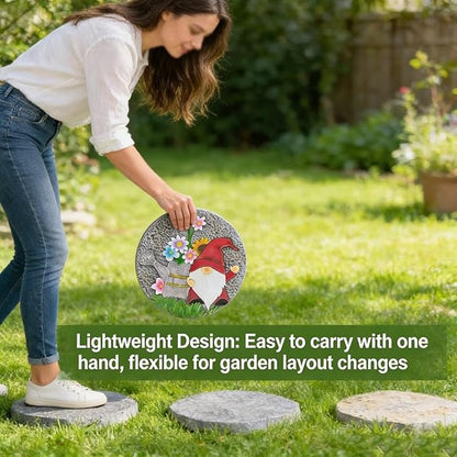 GZHERVICES Stepping Stone Ornaments for Courtyard Decor, Garden Landscape Stepping Stones and Lawn Walkway Pads, Decorative Garden Stones and Patio Path Pavers(Multi-Colored-F)