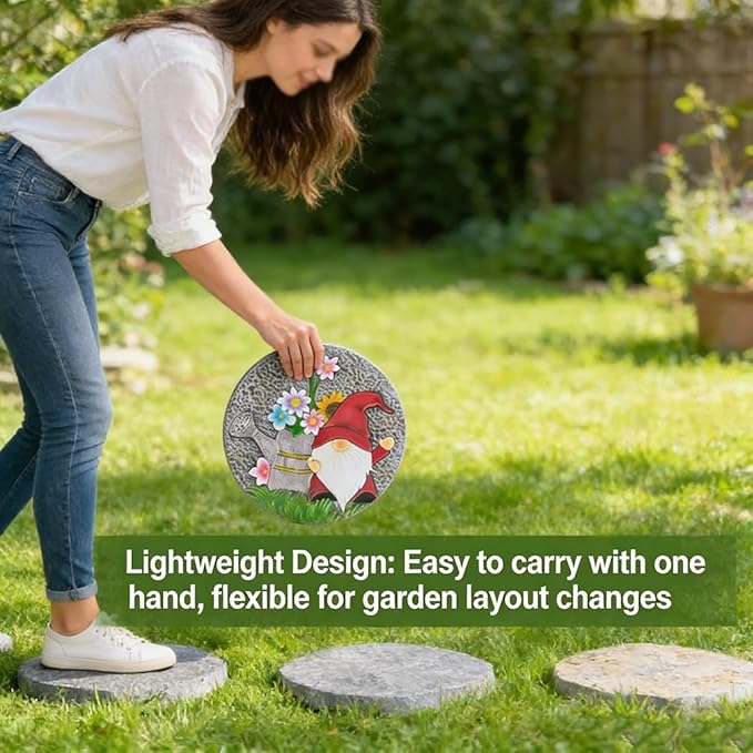 GZHERVICES Stepping Stone Ornaments for Courtyard Decor, Garden Landscape Stepping Stones and Lawn Walkway Pads, Decorative Garden Stones and Patio Path Pavers(Multi-Colored-A)
