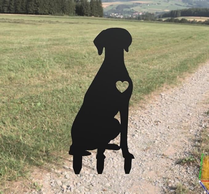 Custom Weimaraner Dog Garden Stake, Personalized Weimaraner Dog Metal Signs, Memorial Dog Sculpture, Dog Silhouette Stake Outdoor Lawn Ornaments, Dog Garden Decor, Customized