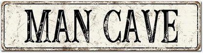 Madcolitote Personalized Man Cave Street Sign Vintage Man Cave Wood Signs Wall Art Rustic Wall Decorations for Living Room Home Decor for Home Man Cave Door Porch Garden Party 6x24in