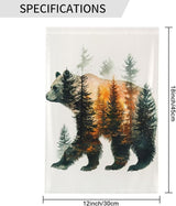 Bear Garden Flags 12×18 Inch Forest Double Sided Decorative Yard Banner Seasonal Flag for Outdoor Outside Decor