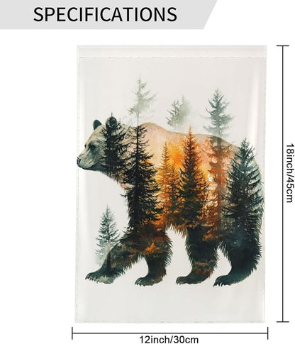 Bear Garden Flags 12×18 Inch Forest Double Sided Decorative Yard Banner Seasonal Flag for Outdoor Outside Decor
