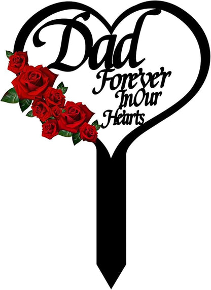 OZIO Memorial Grave Markers for Cemetery, Heart Memorial Plaque Stake Cardinals Garden Stake Memorial Metal Grave Stake Decoration for Mom Dad Cemetery Outdoors Yard Garden