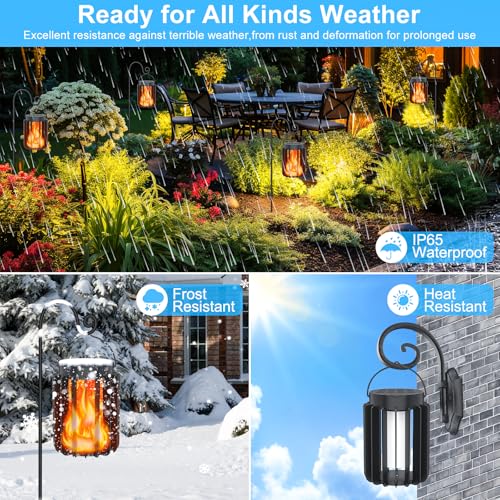 Solar Lantern 4-Pack - Flickering Flame Outdoor Light