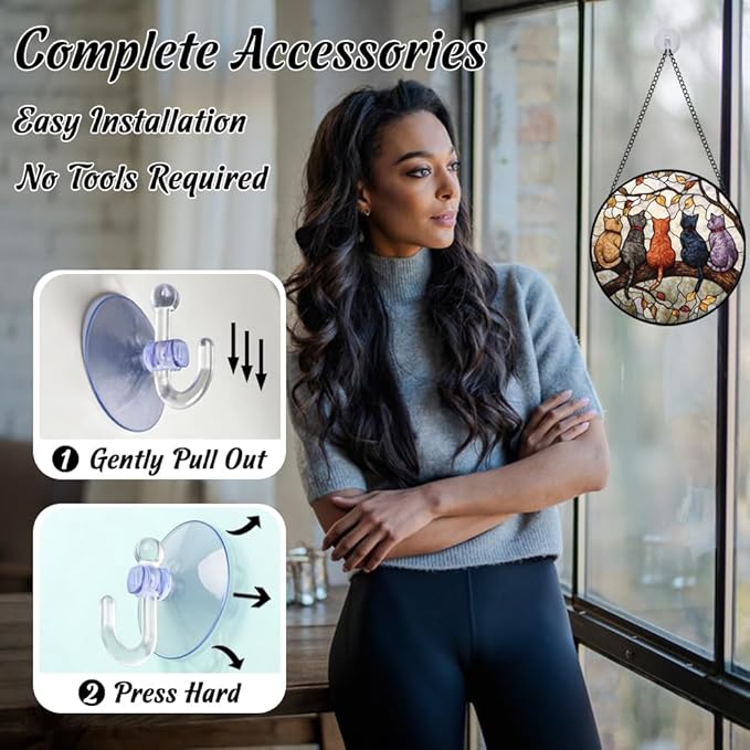 Sun Catchers Indoor Window, Suncatchers for Windows Hanging with Ripple Texture, Acrylic Light Catcher Non-Glass, Durable Window and Garden Hanging Decor
