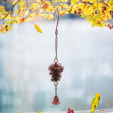 Pine Cone Bells Wind Chimes Metal Door Knob Hanger Soothing Chimes for Garden Porch Home Elegant Pinecone Outdoor Decorations Holiday Wall Ornament