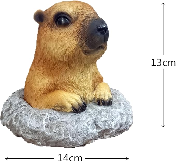 Patio Ornament Resin Gopher Statue Garden Decoration Realistic Animal Statues Weather-Resistant Garden Decor for Lawn Patio Balcony A