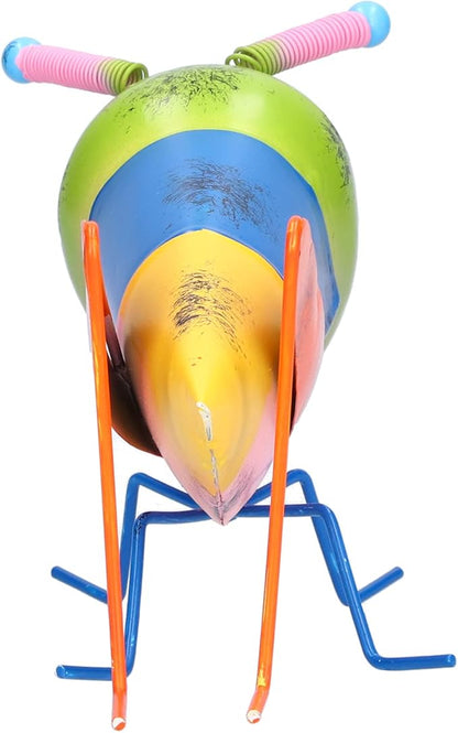 Iron Grasshopper Garden Ornament, Metal Sculpture for Outdoor Patio Lawn Decor, Hand - Painted Anti - Animal Figurine with Vivid Colors for Yard and Home Decoratio (Green)