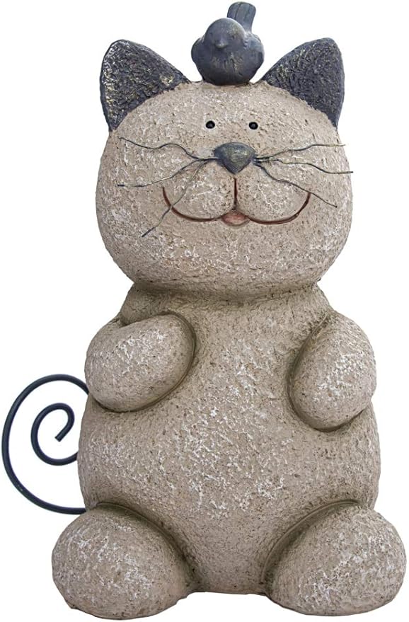 BRECK'S Whiskers The Cat Statue - Bring a Bit of Whimsy to Your Patio or Garden