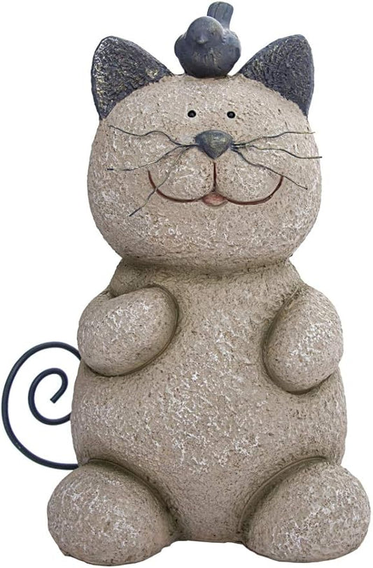 BRECK'S Whiskers The Cat Statue - Bring a Bit of Whimsy to Your Patio or Garden