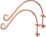 Monarch Abode Plant Hangers – Wall Mount Plant Hooks for Hanging Baskets, 14 Inch Metal Brushed Copper Fence Wall Plants Hanger for Outdoor Indoor, Flower Pot, Bird Feeder, Wind Chime Bracket, 2 Pack