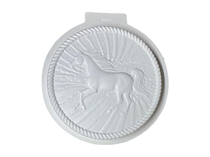 Jasper Running Horse Stepping Stone Mold, Concrete Stepping Stone Mold, Garden Decor Mold, 15.5" Circle ***NOT A Finished Stone***
