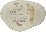 GiftsForYouNow Angel Wings Memorial Garden Stone, Your Wings were Ready Sympathy Gift, Bereavement Outdoor Marker, Loss of Loved One Tribute