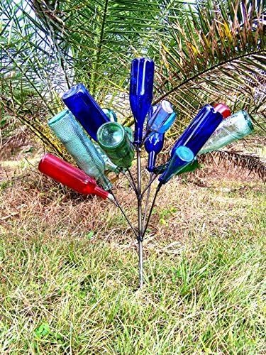 USA Classic Bottletree Bush Bottle Tree Southern Wine - MINI Classic Holds 16 Bottles. Heavy Duty Solid Steel and Made in USA.